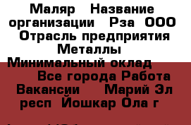 Маляр › Название организации ­ Рза, ООО › Отрасль предприятия ­ Металлы › Минимальный оклад ­ 40 000 - Все города Работа » Вакансии   . Марий Эл респ.,Йошкар-Ола г.